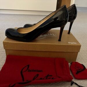 Christian Louboutin Simple Pump 70 Black Patent Heels